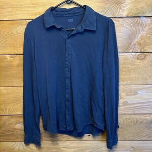 Women's preworn‎ L.D.B.Black button up 100% cotton shirt. Large casual LS